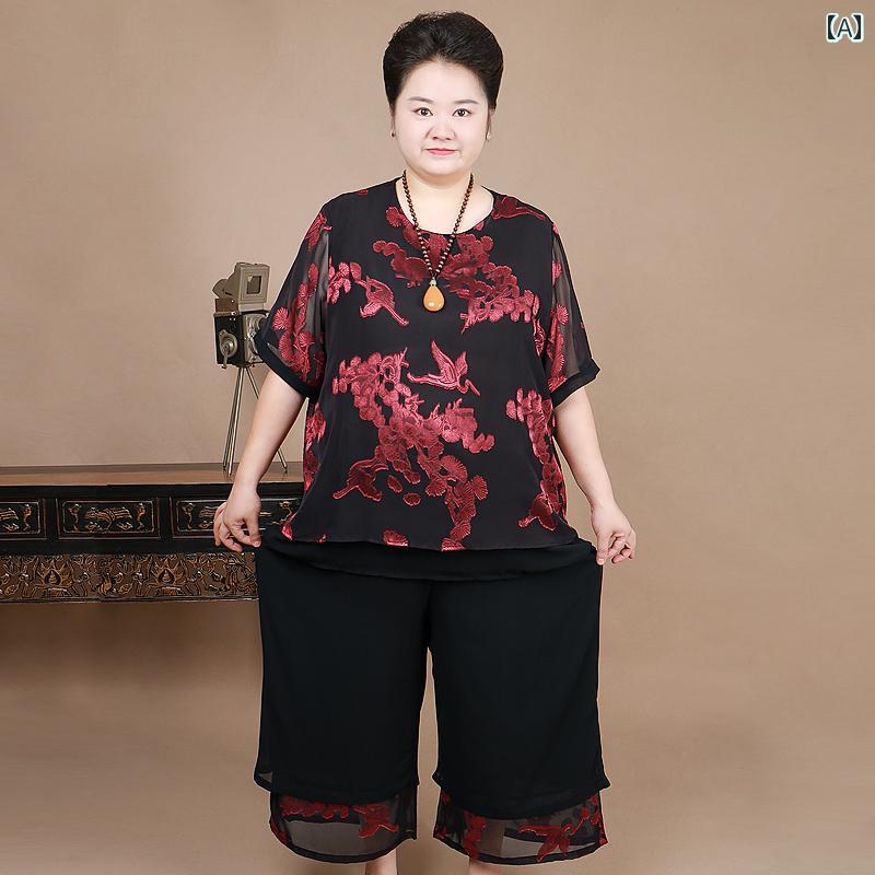 大きめサイズ レディース 婦人服 カジュアル 普段使い ぽっちゃり シフォン 通気性 快適 快適 快適 ゆったり プリント トップス 服 夏 服
