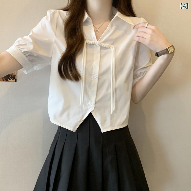 大きめサイズ レディース おしゃれ ファッション カジュアル デート 女子会 普段使い シンプル ポロ カラー 白 シャツ 夏 スリム アウタートップス|おうち健康生活