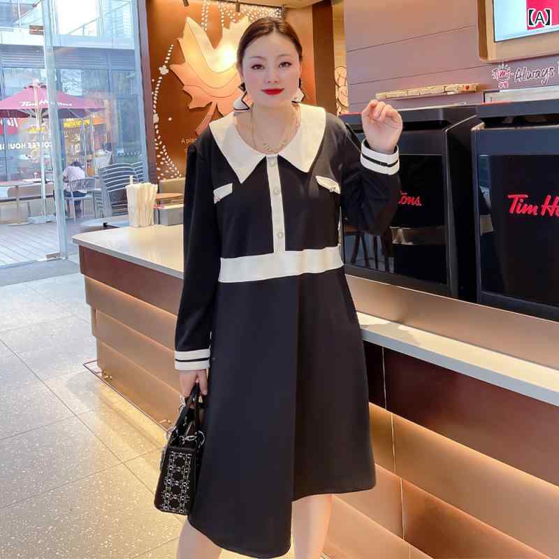 大きめサイズ レディース カジュアル ファッション 普段使い デート 女子会 婦人服 秋 ぽっちゃり ゆったり 快適 ドレス