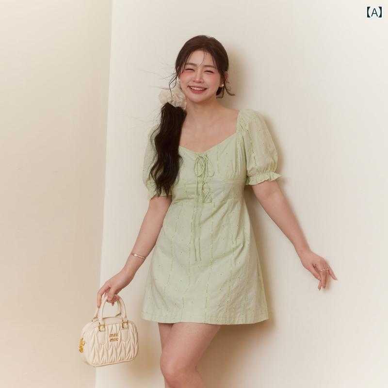 大きめサイズ レディース おしゃれ ファッション カジュアル デート 女子会 普段使い 優しい ドレス ミント マンボ ミント グリーン スリム aライン スカート 海辺 休暇 着