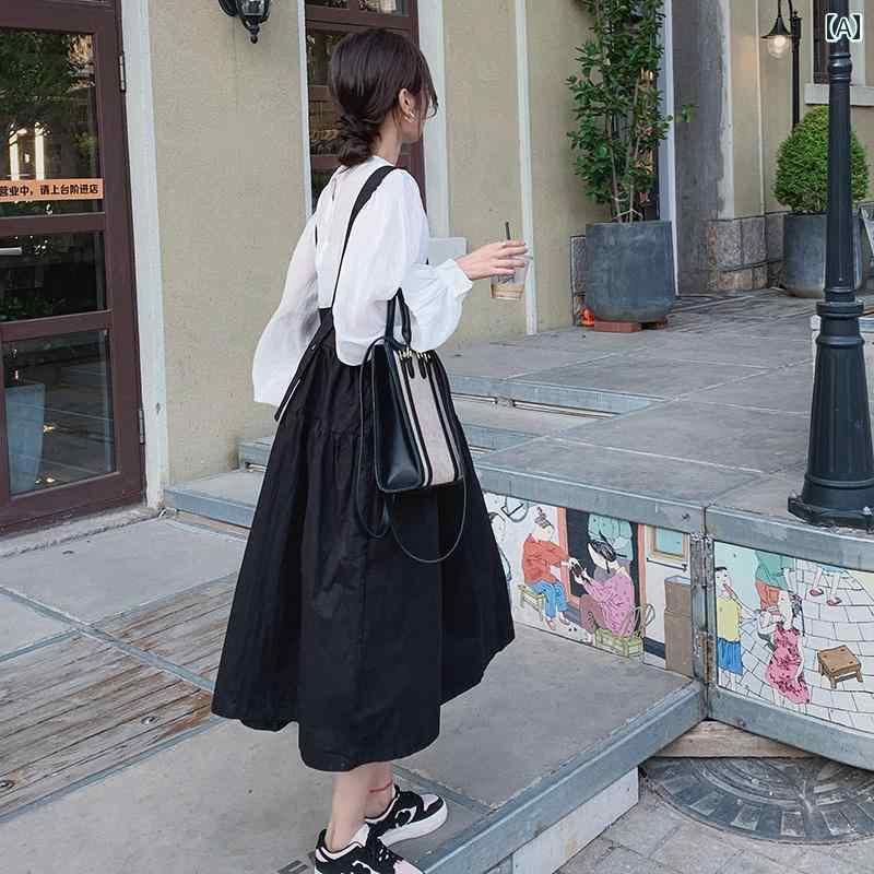 大きめ大きさ レディース 今めかしい 流行り物 心地よい 会う約束 うしろ帯会 普段使い走り 新 韓国 パフ捩り セットアップ 肩吊りひも スコート