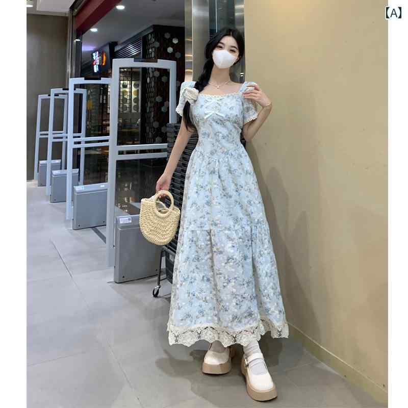 大きめサイズ レディース おしゃれ ファッション カジュアル 上品 フェミニン デート 女子会 普段使い 夏 チャイナ風 精巧 フランス スリム 体型カバー 花柄 ドレス