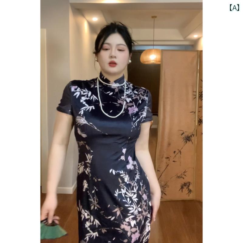 大きめサイズ レディース おしゃれ ファッション お嬢様 上品 フェミニン パーティー デート 女子会 普段使い 中国 ランタンが チャイナ風 フェイク セットアップ ぽっちゃり ドレス
