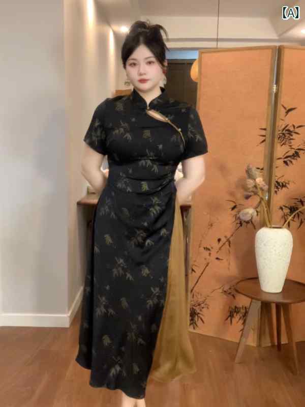 大きめサイズ レディース おしゃれ ファッション お嬢様 上品 フェミニン パーティー デート 女子会 普段使い ぽっちゃり 中国 ドラフト スリム ドレス