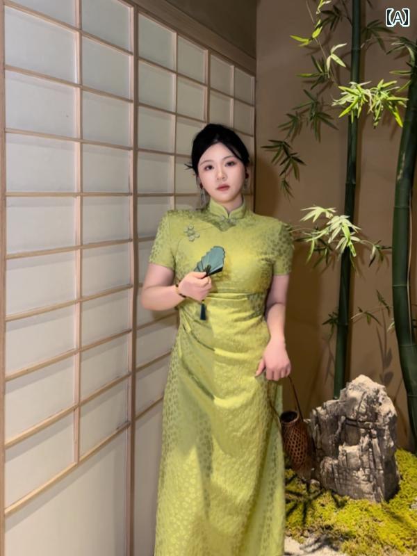 大きめサイズ レディース おしゃれ ファッション お嬢様 上品 フェミニン パーティー デート 女子会 普段使い チャイナ風 ぽっちゃり スリム ドレス