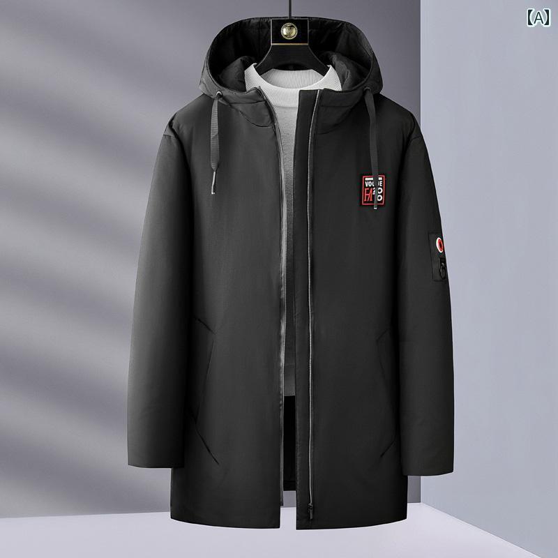 大きめ大きさ メンズ アウター 心地好い 今めかしい 流行り物 レングス 落ち込む 上衣 冬 ボンネット 生あたたかい 上衣 トレンディ