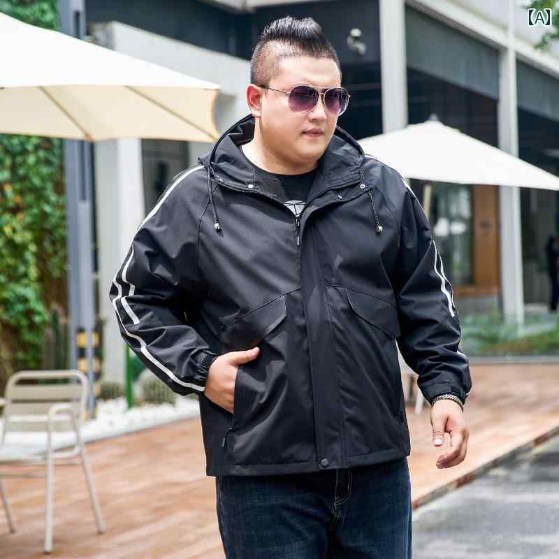 大きめサイズ メンズ アウター カジュアル おしゃれ ファッション ぽっちゃり フード ジャケット 春秋 薄手 涼しい 涼しい マルチ ポケット アウトドア スポーツ ジャケット|おうち健康生活