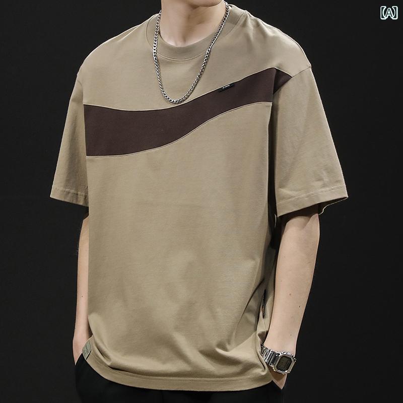 大きめサイズ メンズ トップス カジュアル おしゃれ ファッション コットン 半袖 Tシャツ 夏 ファッション Tシャツ