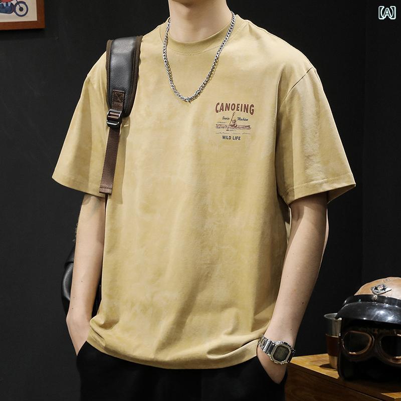 大きめサイズ メンズ トップス カジュアル おしゃれ ファッション 半袖 Tシャツ ゆったり ファッション 夏 Tシャツ