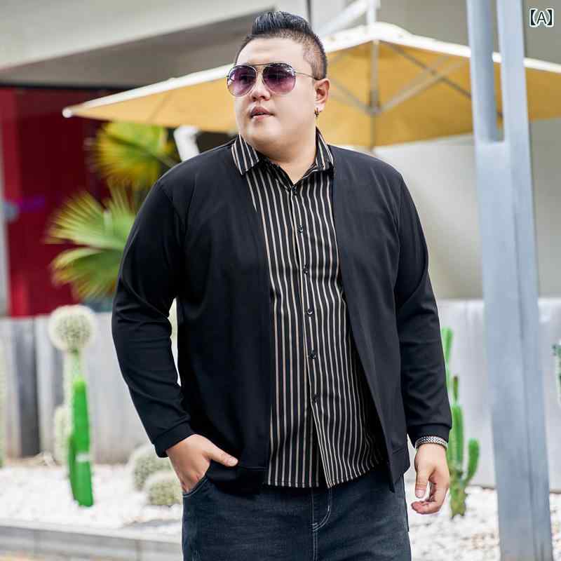 大きめサイズ メンズ トップス カジュアル おしゃれ ファッション 春秋 長袖 Tシャツ フェイク セットアップ シャツ 襟 T