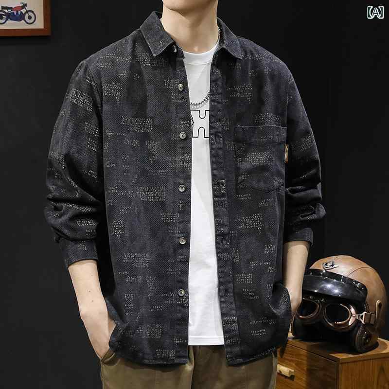 大きめサイズ メンズ トップス カジュアル おしゃれ ファッション 春 シャツ 長袖 春秋 シャツ ジャケット