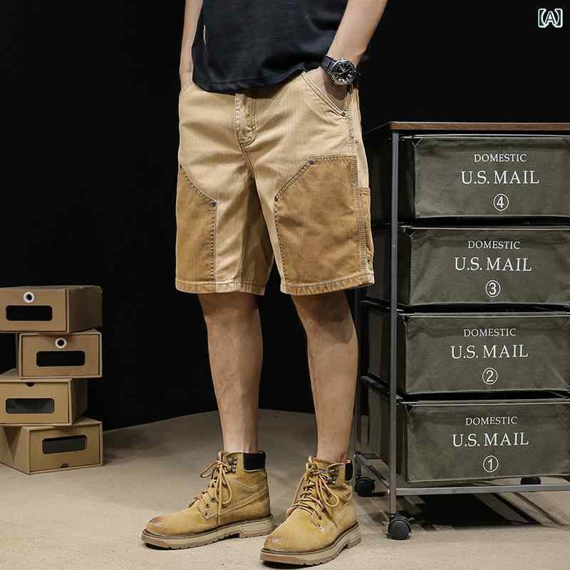 大きめサイズ メンズ ハーフパンツ カジュアル おしゃれ ファッション アメリカ ワーク 夏 トレンド 五分丈 ハーフ