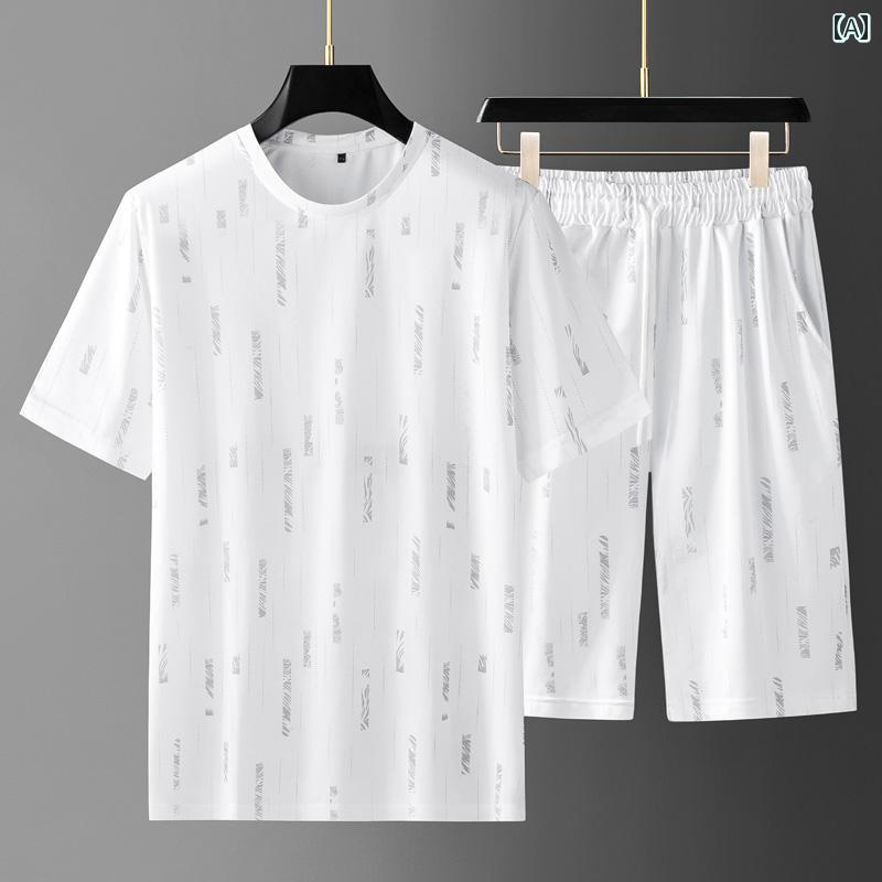 大きめサイズ メンズ セットアップ カジュアル ショートパンツ 半袖 Tシャツ 五分丈 ハーフ ハーフ ショート 薄手 涼しい 涼しい ひんやり 快適 速乾 スポーツ 5,670円