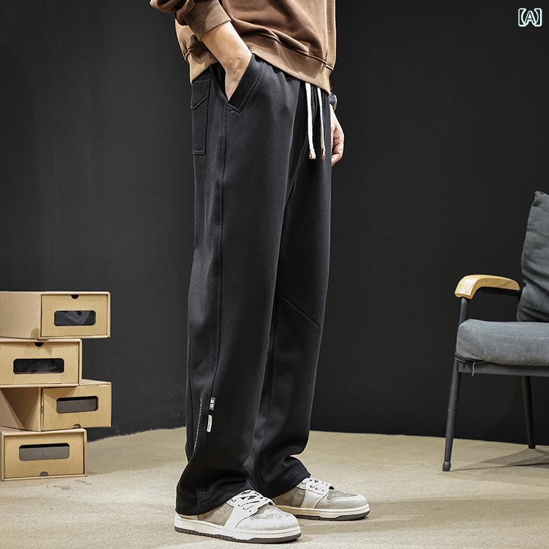 大きめサイズ メンズ パンツ カジュアル ズボン おしゃれ ファッション 秋 スポーツ ストレート スウェット ニット トレンド 春秋｜おうち健康生活
