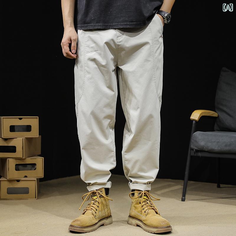 大きめサイズ メンズ パンツ カジュアル ズボン おしゃれ ファッション ストレート 春 ファッション ワーク ゆったり テーパード 春夏