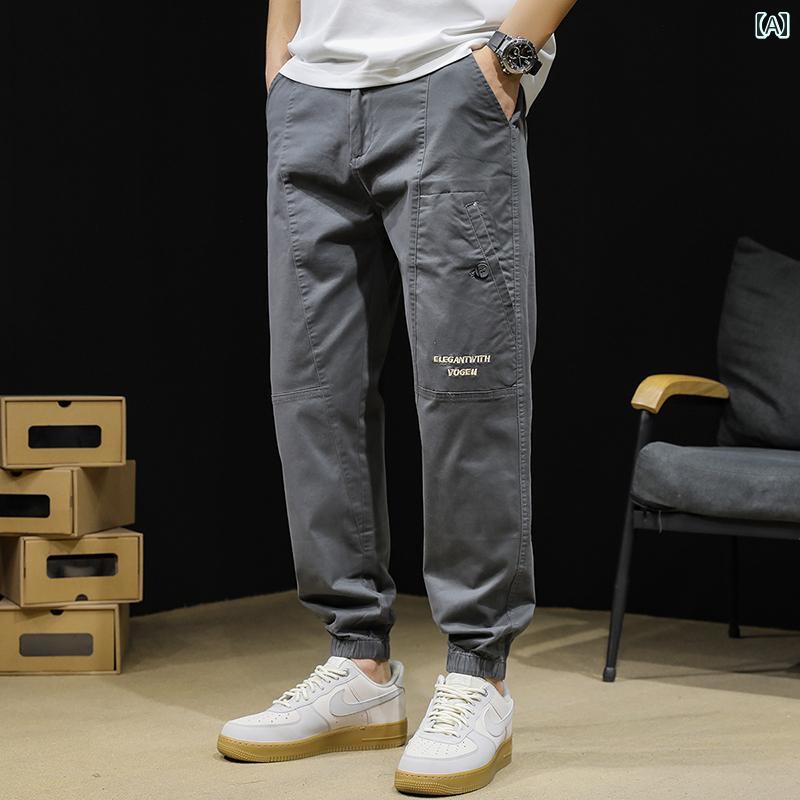 大きめサイズ メンズ パンツ カジュアル ズボン おしゃれ ファッション レッグ タイ 春 トレンド ストレッチ クロップド 春秋 薄手 涼しい 涼しい 9,810円