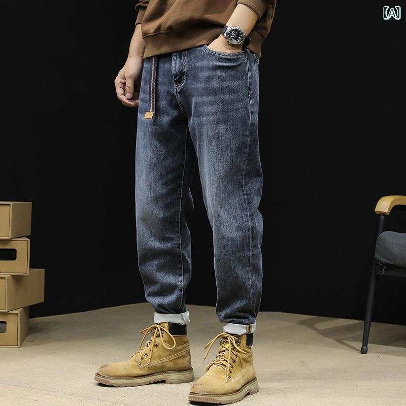 大きめサイズ メンズ パンツ カジュアル ズボン おしゃれ ファッション トレンド ジーンズ 春 ストレッチ ゆったり 春秋 ストレート