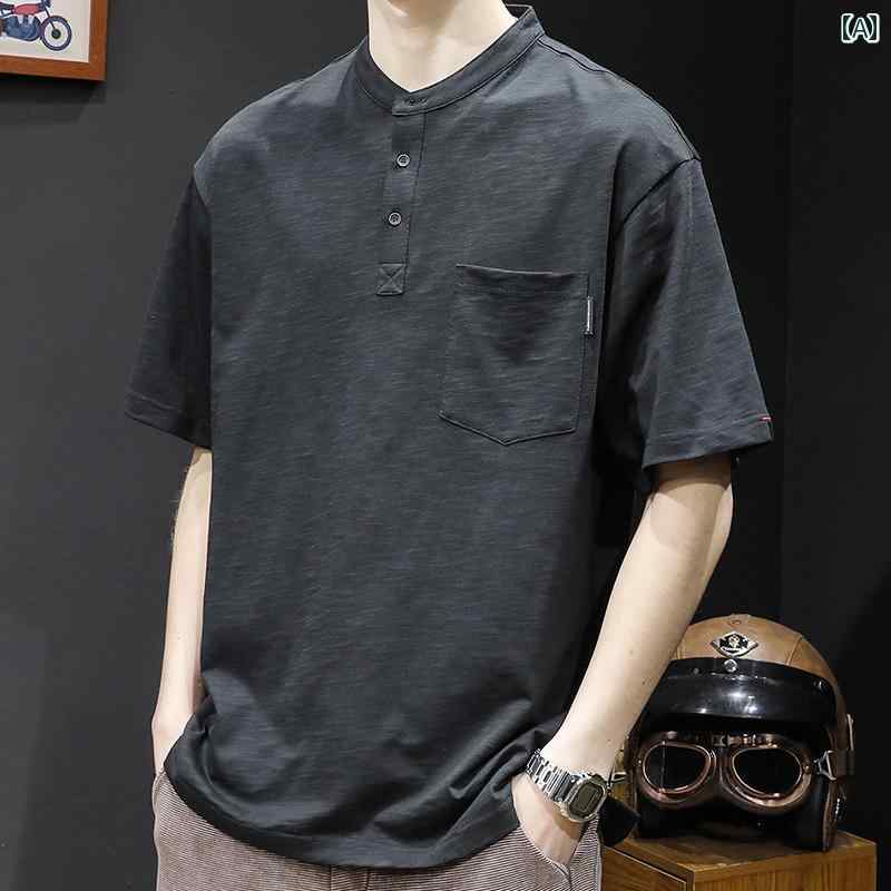 大きめサイズ メンズ トップス カジュアル おしゃれ ファッション 竹 半袖 Tシャツ 夏 ゆったり ファッション Tシャツ