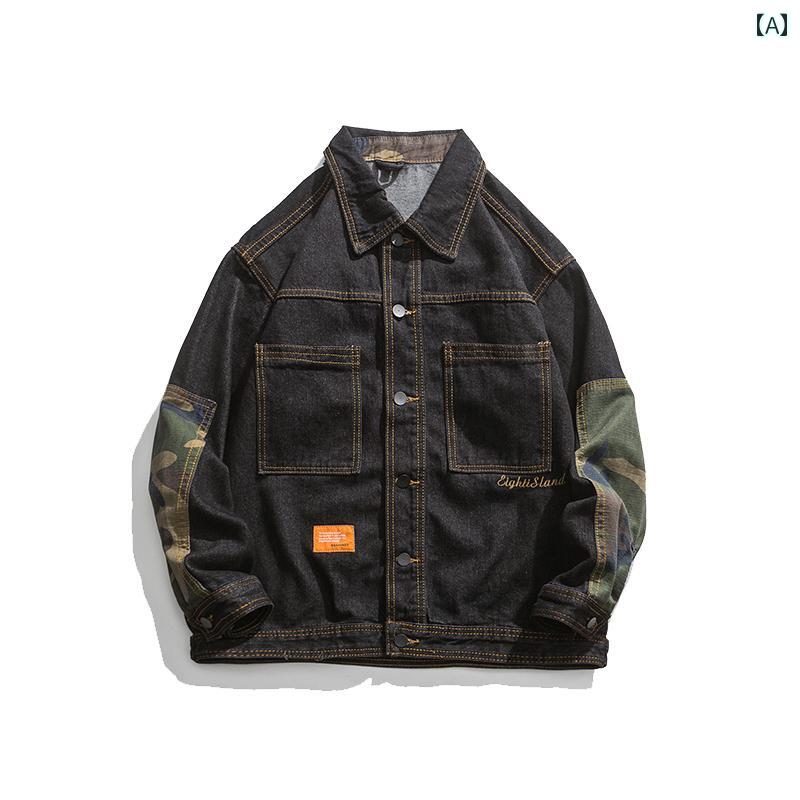 大きめサイズ メンズ アウター カジュアル おしゃれ ファッション ブラックデニムジャケット 春秋 トレンディ 紳士服 ジャケット 秋 5,960円