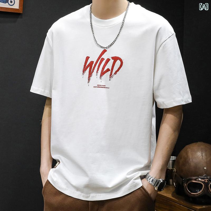 大きめサイズ メンズ Tシャツ 半袖 カジュアル おしゃれ 白 ファッション 夏 綿 アメリカン