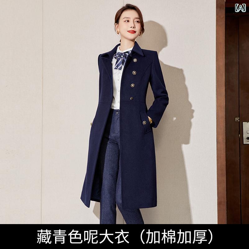 ウールコート レディース 通勤 ビジネス フォーマル ビジネス ホール マネージャー 服装 レングス スリム 冬 綿 家政 婦 厚手｜おうち健康生活