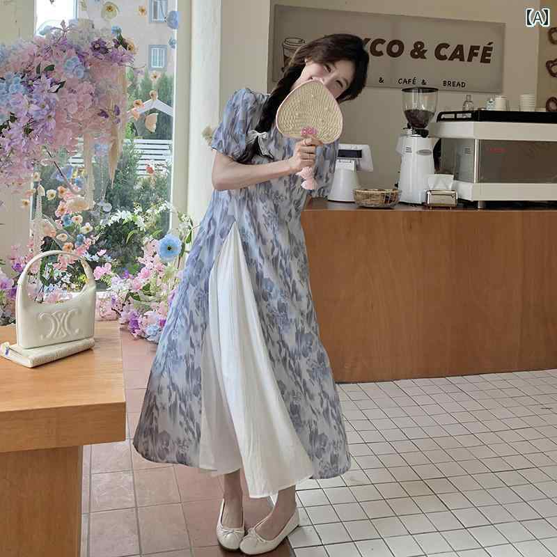 レディース ファッション カジュアル おしゃれ フェミニン 花柄 ドレス 夏 リラックス 優しい ロング スカート