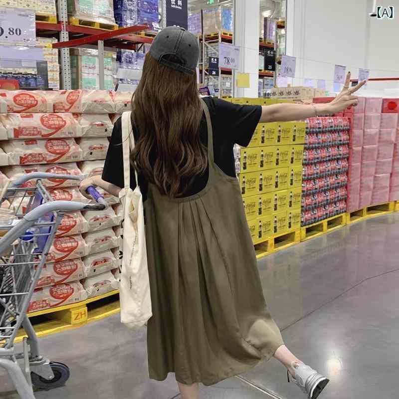 レディース ファッション カジュアル おしゃれ フェミニン カーキグリーン フェイク セットアップ ドレス 夏 フレンチシック ユニーク スリム スカート 7,028円