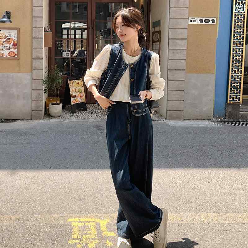 楽天市場】セットアップ レディース 早秋 韓国風 レトロ デニム