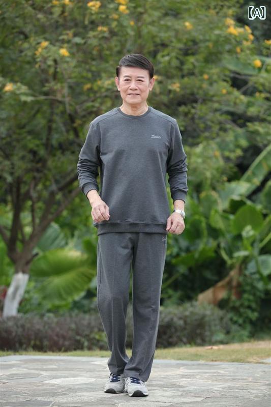 成人男性服 心地好い メンズ 洒落者 流行り物 運動競技 セットアップ 綿 御父っつぁん 烏兎 長袖 トレーナー 2点 仕掛ける 秋 心地好い御召しもの