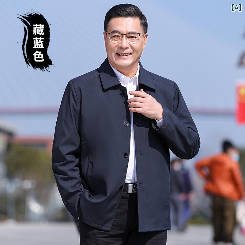 紳士服 カジュアル メンズ ダンディ ファッション 父親 春 ジャケット 春秋 ジャケット 春 襟 祖父 服｜おうち健康生活