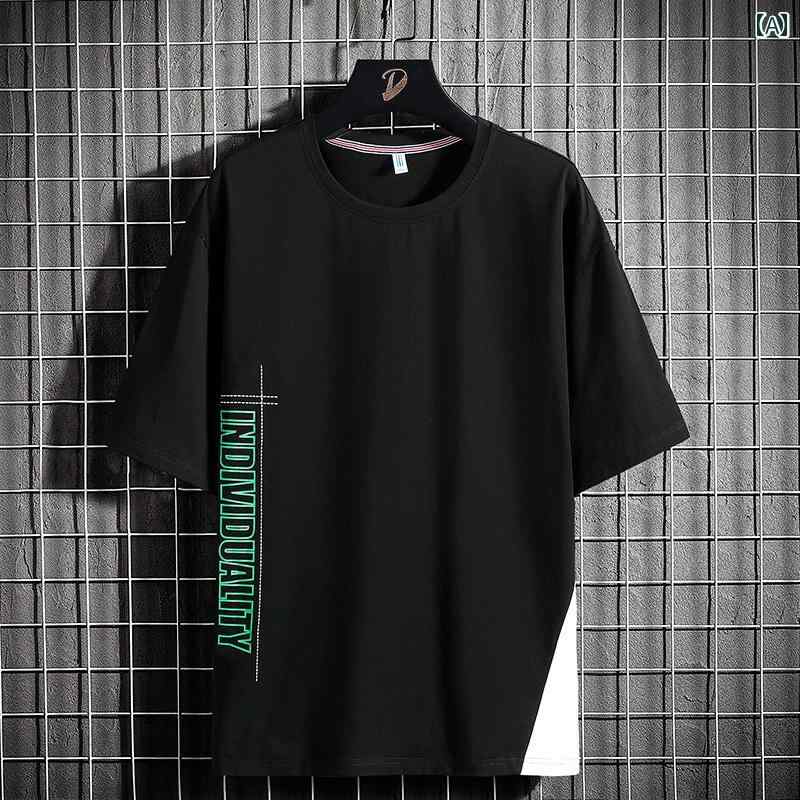 紳士服 カジュアル メンズ ダンディ ファッション 綿 半袖 大きめサイズ Tシャツ 夏 半袖 トップス トレンディ 大きめサイズ Tシャツ