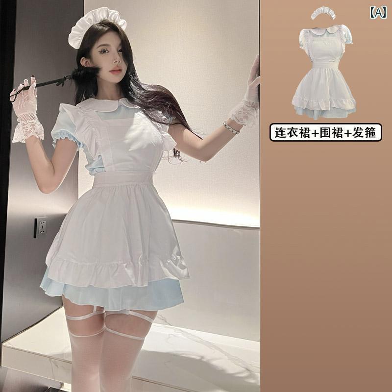 色っぽい コスプレ レディース 引き付ける 意中の女 小さめ 生新しい キャバ サクラ色 青み 御手伝いさん ユニフォーム 背広 女装 愛らしさ 御手伝いさん ユニフォーム