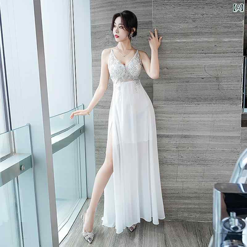 キャバ お召しもの 艶っぽい ロング ご機嫌細長い切口 美脚 キャバクラ ナイト爵お召しもの 寄り合い 惹きつける レディースファッション-ドレス