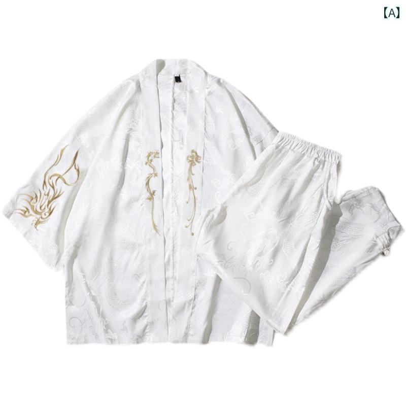 メンズ ファッション カジュアル おしゃれ チャイナ風 夏 刺繍 漢服 薄手 涼しい 涼しい レトロ フェアリー 唐 大きめサイズ マント ローブ 6,463円