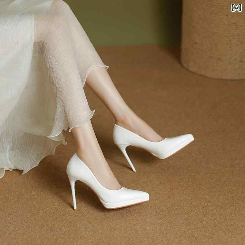 ヒール レディース パンプス 美脚 ソフトレザー ハイヒール 春 ポインテッドトゥ 防水 靴 スティレット ヒール 魅惑 10 cm 疲れにくい 靴