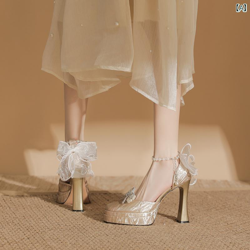 ヒール レディース パンプス 美脚 メリージェーン 花嫁 メイン ウェディングドレス シューズ 足 疲れさせにくい 厚 ツール 美しい 太ヒール 歩きやい チャンキー ステージ 厚 ハイヒール シューズ|おうち健康生活