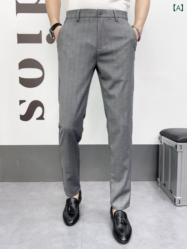 メンズ パンツ オフィス ビジネス カジュアル ダンディ チェック 春秋 ダーク チェック スリム レッグ 春