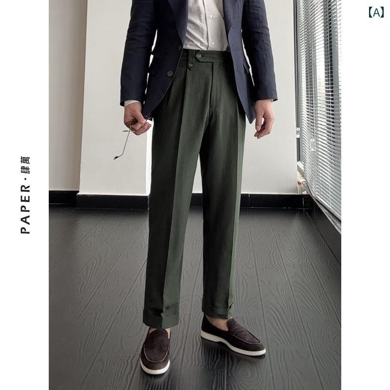 メンズ パンツ オフィス ビジネス カジュアル ダンディ 軽量 涼しい 快適 通気性 快適 快適 ストレート 無地 スリム