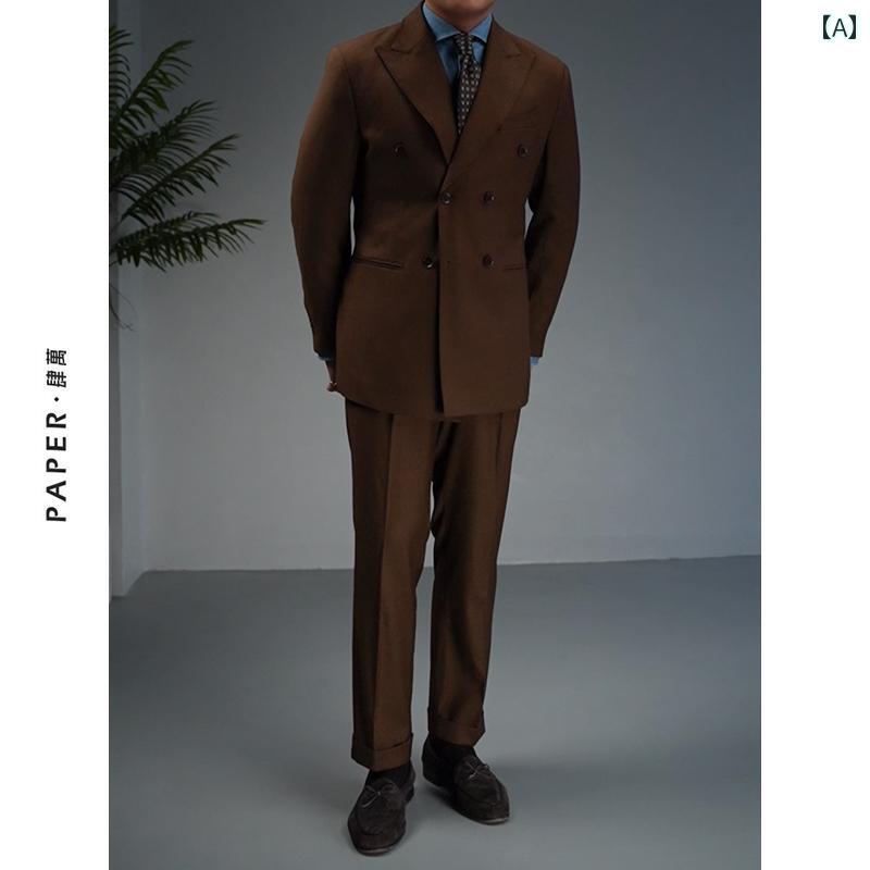 メンズ ファッション おしゃれ ダンディ かっこいい イタリア ダブルブレスト スーツ ビジネス ウェディング ナポリ スーツ
