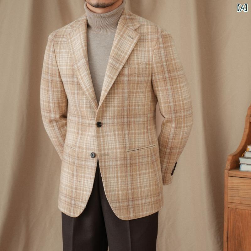 メンズ ファッション おしゃれ ダンディ かっこいい 100 ウール 軽量 涼しい 涼しい レトロ 紳士 暖かい スーツ スリム イタリア高 職人 スーツ