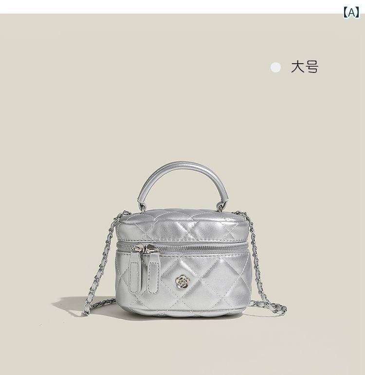 レディース バッグ 普段使い 通勤 おしゃれ 小花 菱形 チェーン ファッション ハンドヘルド ボックス シングル ショルダー クロス ボディ