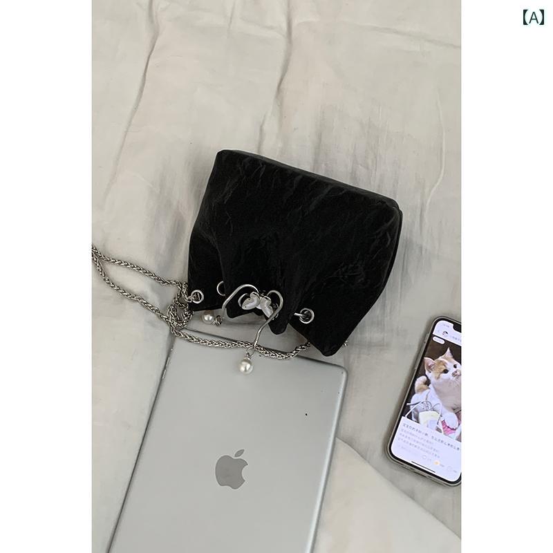レディース バッグ 普段使い 夏 ファッション ポータブル バケット 通勤 チェーン クロス ボディバッグ