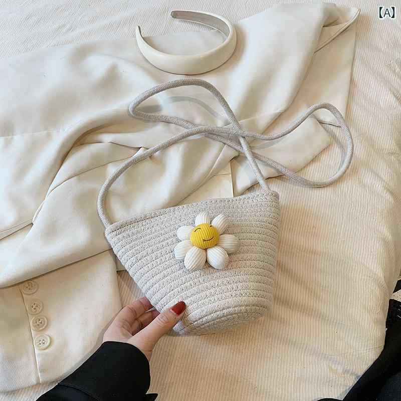 レディース バッグ 普段使い 秋冬 花 かわいい わら 海辺 休暇 ビーチ クロス ボディバッグ 織