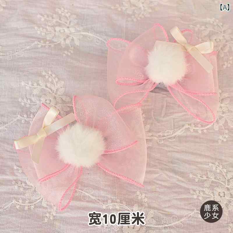 ロリータ ファッション コスプレ ヘアアクセサリー かわいい ガーリー 軽量 涼しい ピンク スーツ 小物 リボン カチューシャ ヘアピン サイド クリップ ヘア バンド ネック チェーン ヘア バンド