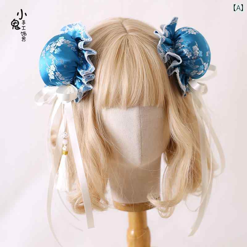 レディース ヘアアクセサリー コスプレ かわいい ガーリー マルチ カラー チャイナ風 チャイナ ヘア 春 麗 ボール ヘッド バンド チャイナ風 ヘアピン タッセル エッジ クリップ クリップ 4,272円