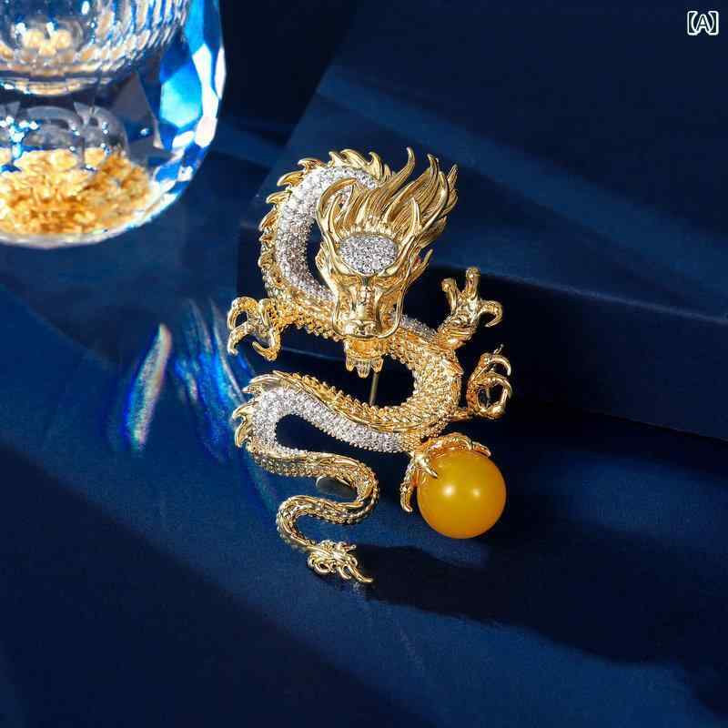 ブローチ レディース アクセサリー 新 チャイナ風 龍 形 コサージュ トレンディ スーツ ジャケット ピン ドラゴン 5,982円
