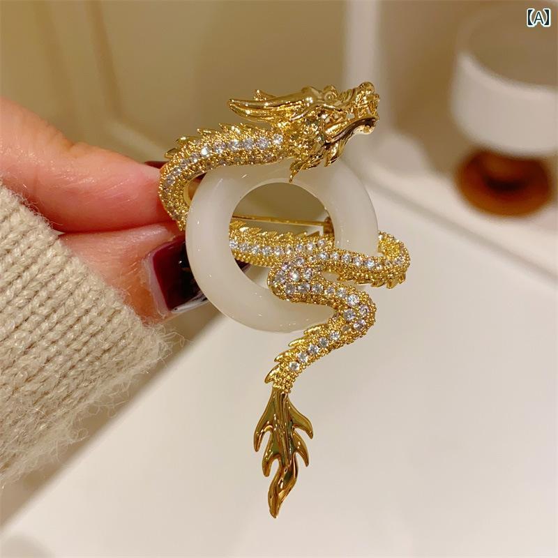 ブローチ レディース アクセサリー 年 ドラゴン コサージュピン エレガント 衣装 ギフト