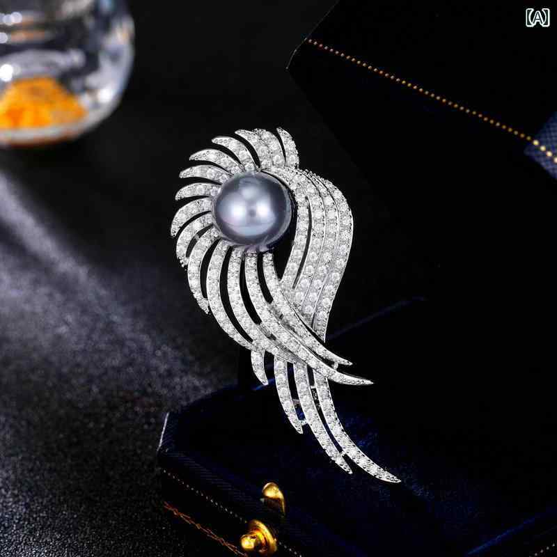 ブローチ レディース アクセサリー 母の日 ギフト 天使羽 軽量 涼しい ラグジュアリー コート コサージュピン ホリデー
