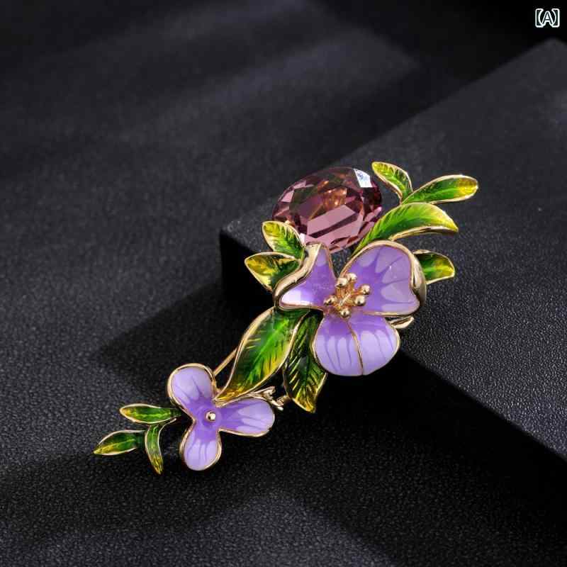 ブローチ レディース アクセサリー 母の日 ギフト フレッシュ 芸術 アイリス シンプル コサージュ スーツ