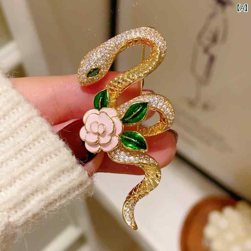 ブローチ レディース アクセサリー 母の日 ギフト レトロ チャイナ風 ヘビ コサージュ 精巧